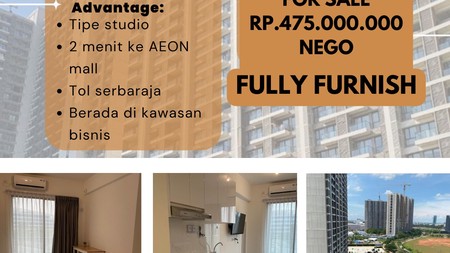 Dijual Apartement Sky House type Studio fully furnished di Central BSD