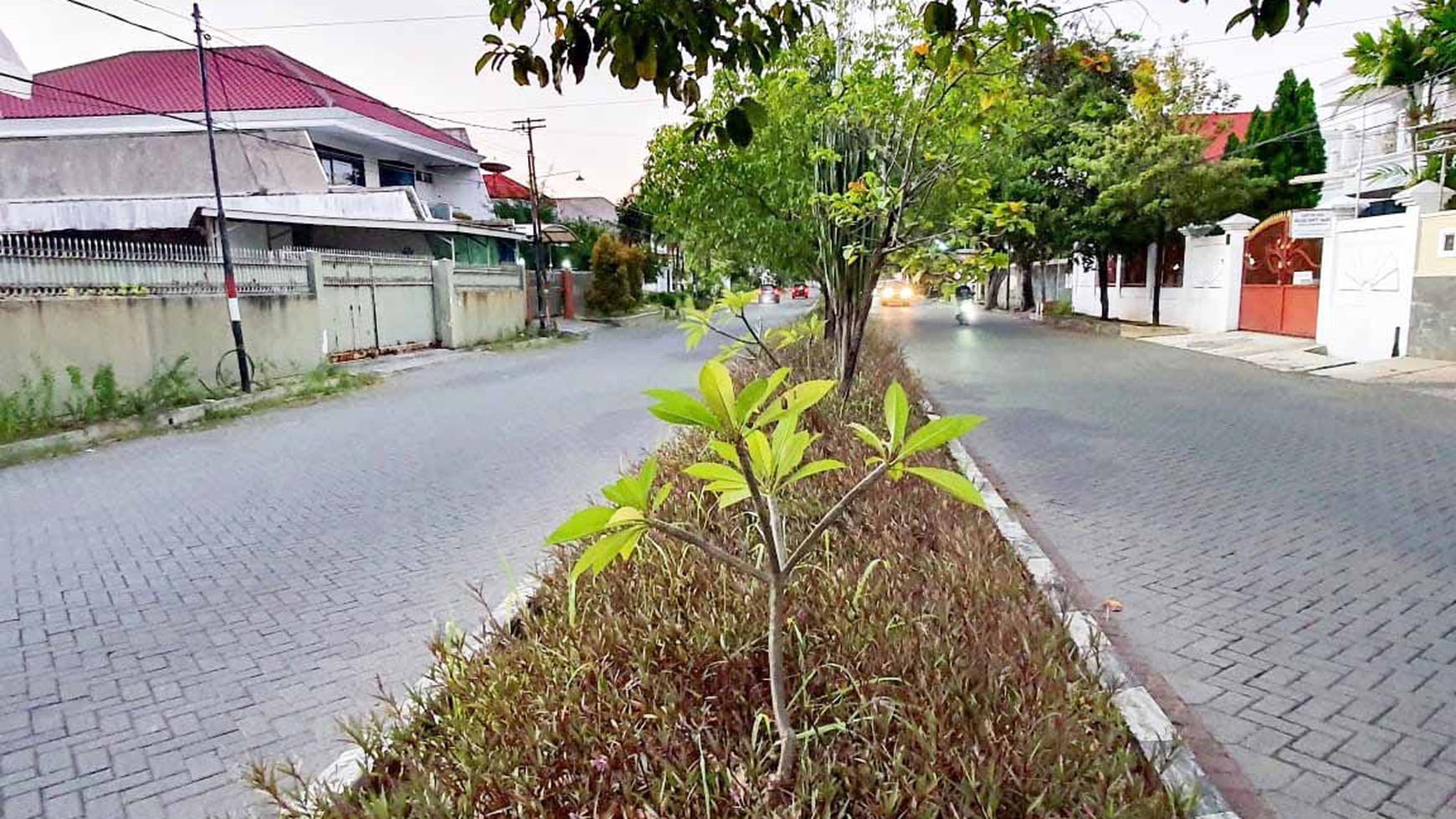 Tanah di Raya Klampis Anom Surabaya Timur, sudah pagar tembok keliling, Jalan Kembar