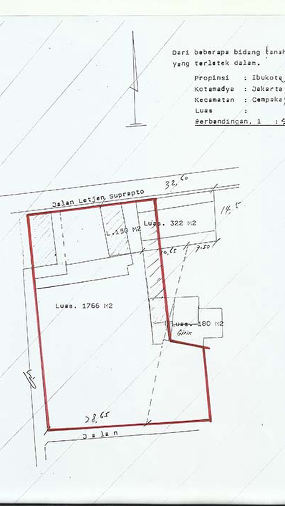Dijual kapling+bangunan di Jl R Suprapto; Cempaka Putih - Jakarta Pusat