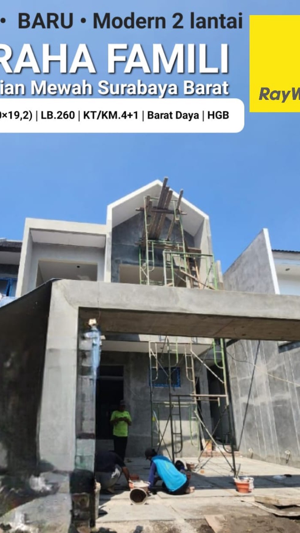 Dijual Rumah Baru Modern Mewah 2 Lantai    Graha Famili Modern Minimalis Desain ( Surabaya Barat )