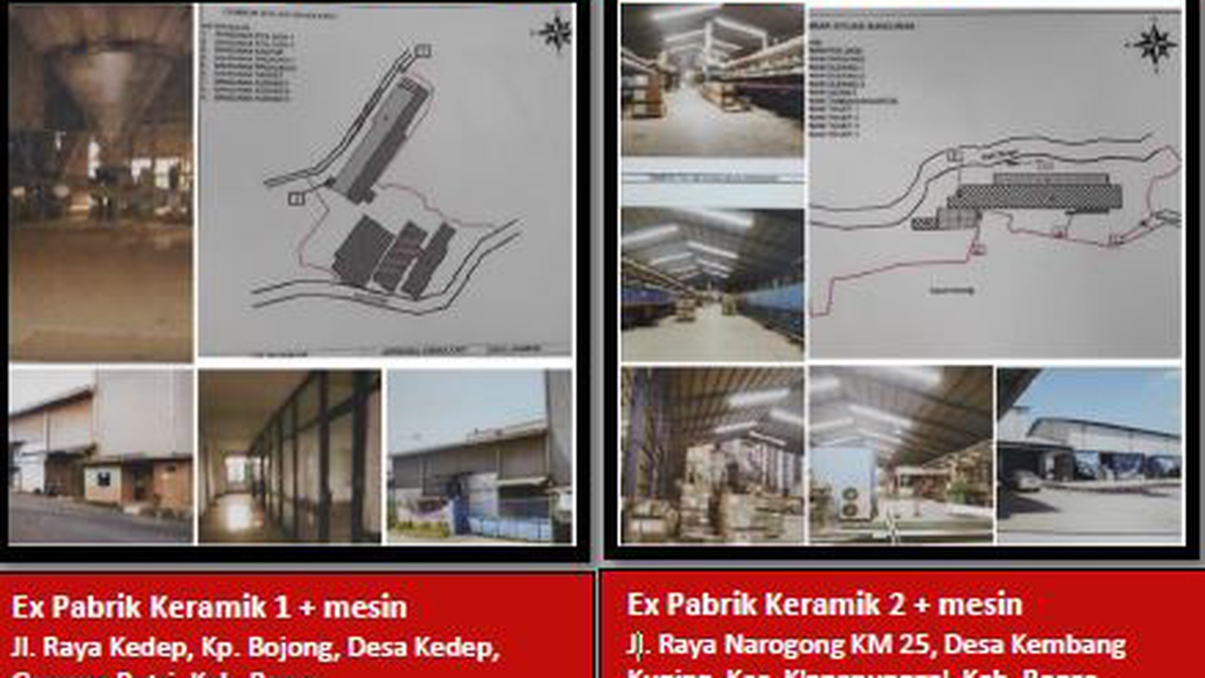 Dijual 2 EX Pabrik Keramik + Mesin