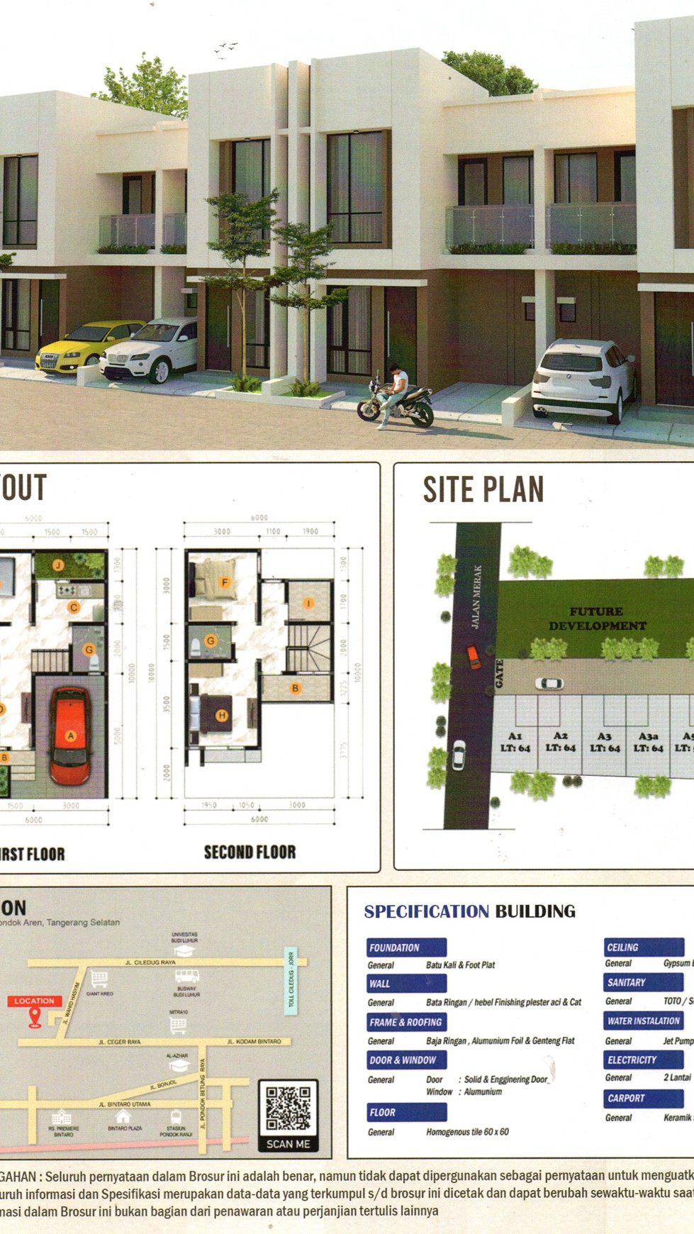 Rumah Baru Lokasi Strategis dengan Desain Minimalis Modern @Jurangmangu Timur, Pondok Aren