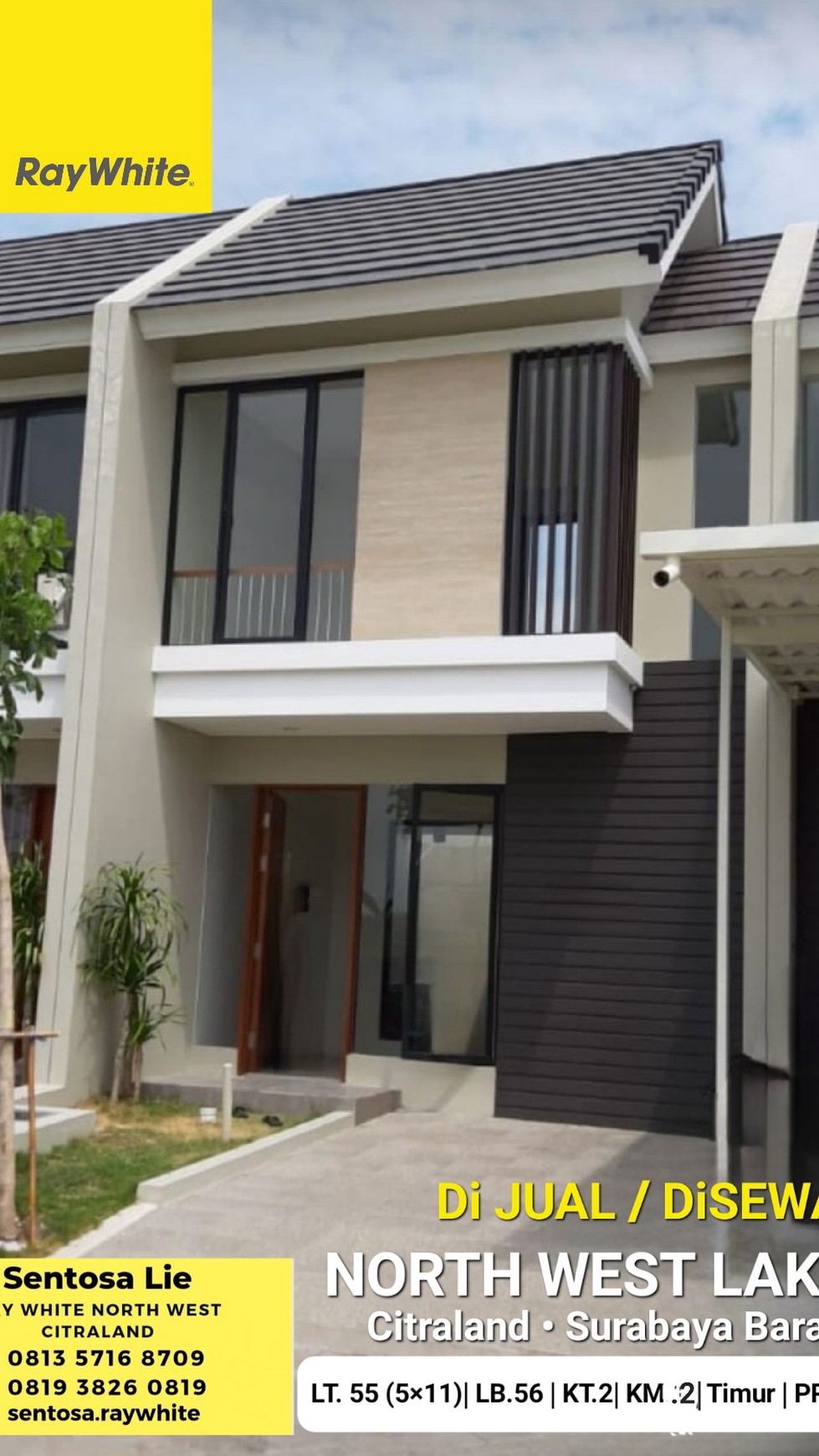 Dijual Rumah North West Lake Citraland Surabaya SPESIAL 2 K.Tidur, 2 Lantai  Siap Huni Lokasi BAGUS 