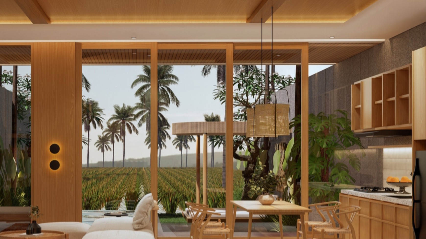 Natural Villa in Ubud Bali with views of rice fields