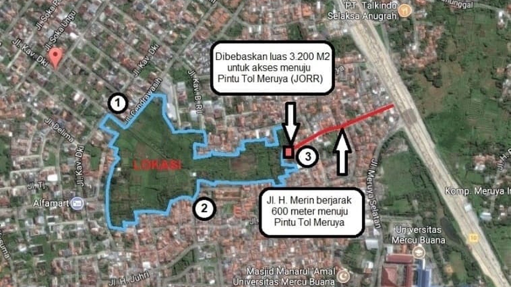 Kav. Meruya Ilir, Kav Dki, Luas 7,5 Ha