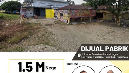 Dijual Pabrik (Ex Air Mineral) di Jalan Lintas Sumatera Lubuk Linggau - Muara Rupit Kab Muratara