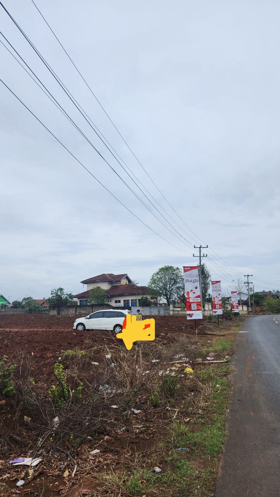 Dijual Tanah Luas 1152 m2 di Pinggir Jalan Raya Kotabumi Selatan