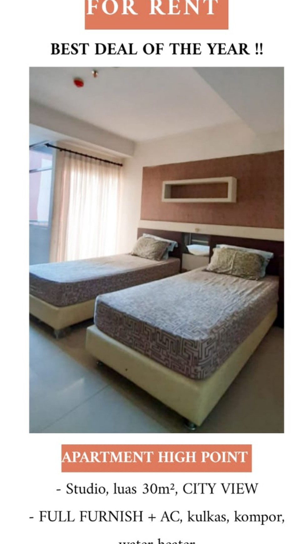 1178. Dijual Apartemen High Poin