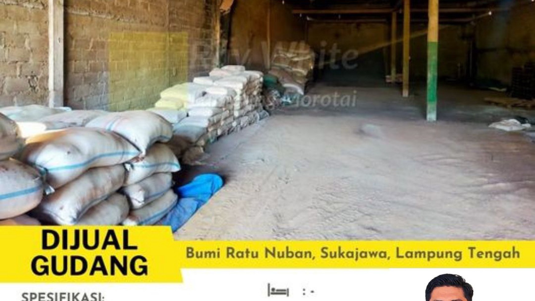 Dijual Tanah berikut Gudang diatasnya Harga Terjangkau di Bumi Ratu Nuban