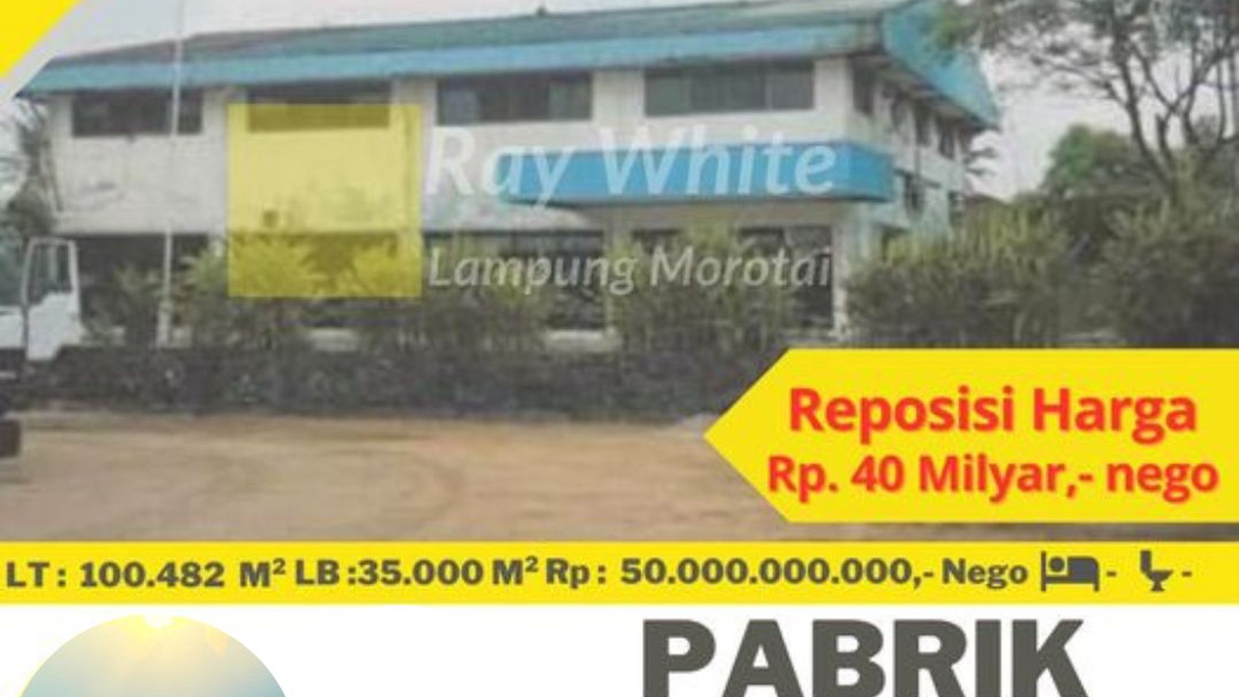 Dijual Pabrik di Desa Katibung Kec Terbanggi Besar Lampung Tengah