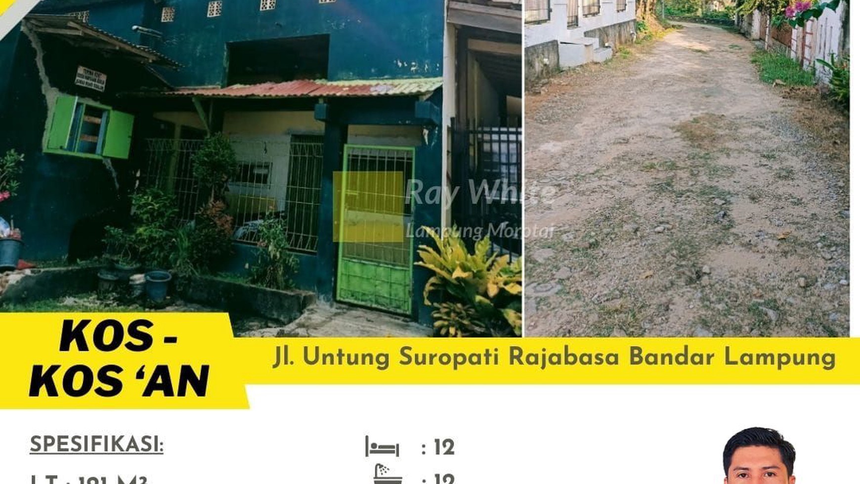 Dijual Kos Kosan 12 Pintu di Untung Suropati dekat Kampus Unila