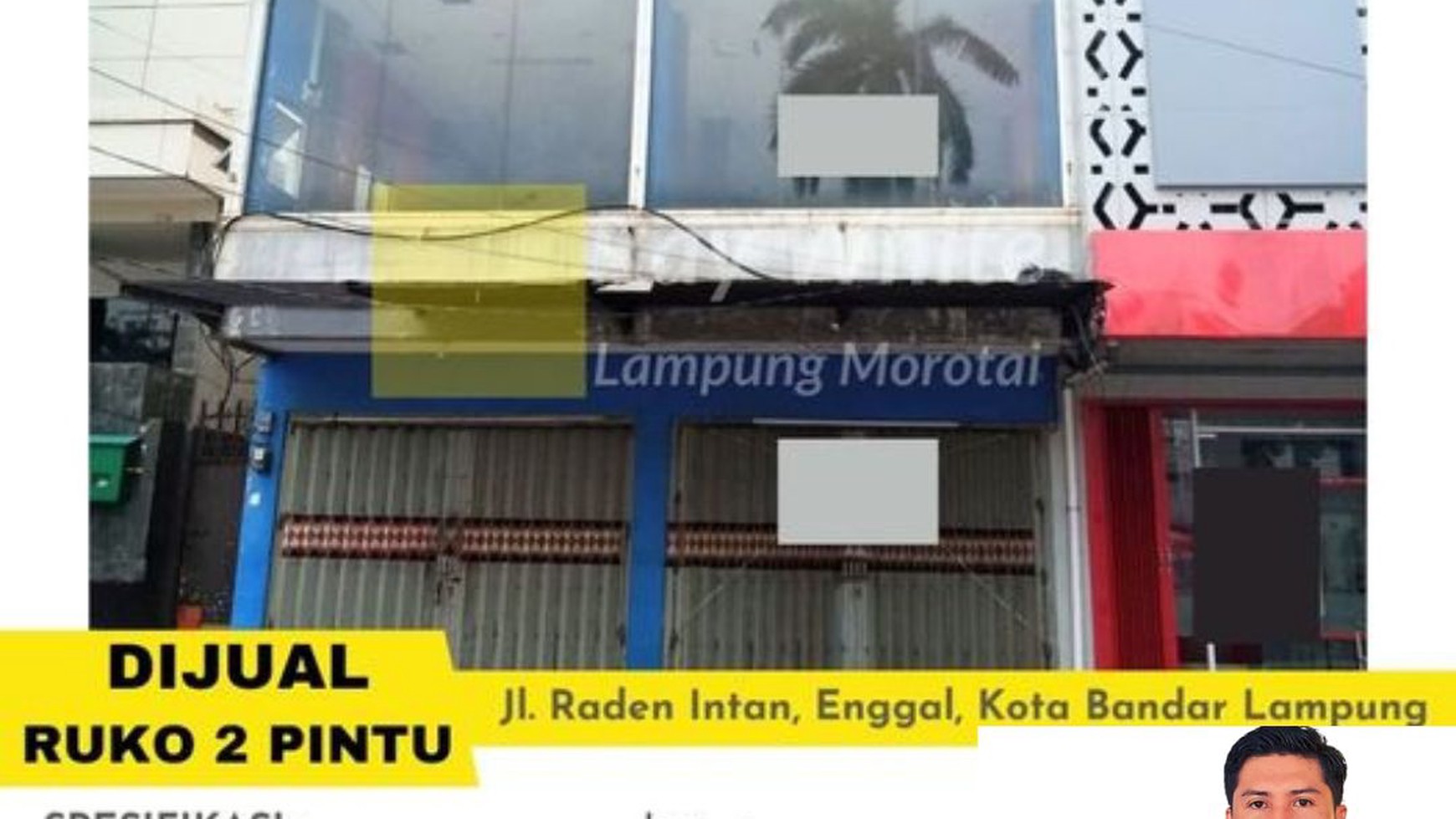 Ruko 2 Pintu di Jalan Protokol Radin Intan Bandar Lampung