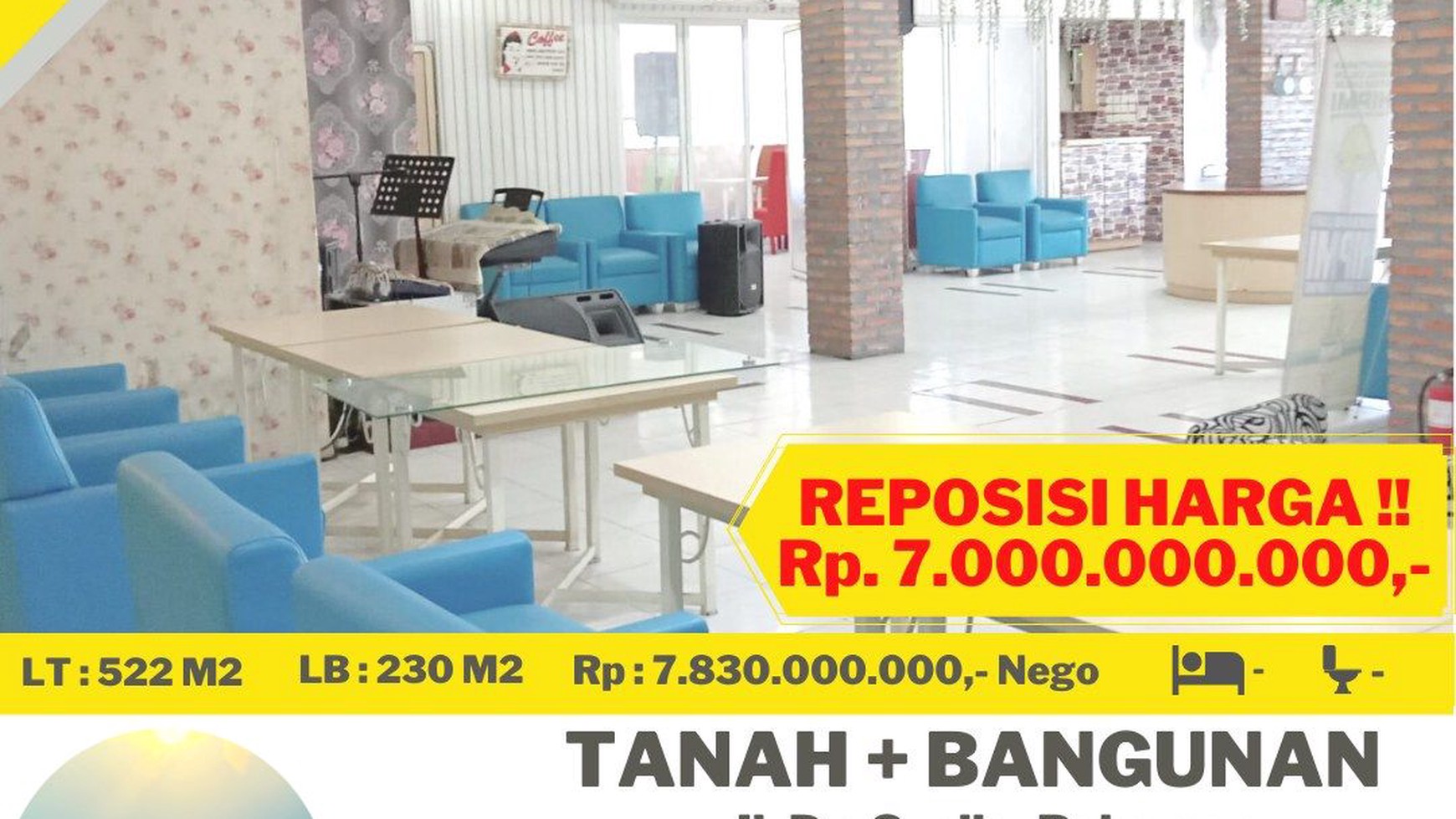 Dijual Tanah dan Bangunan Komersil di Jalan Dr Susilo Pahoman