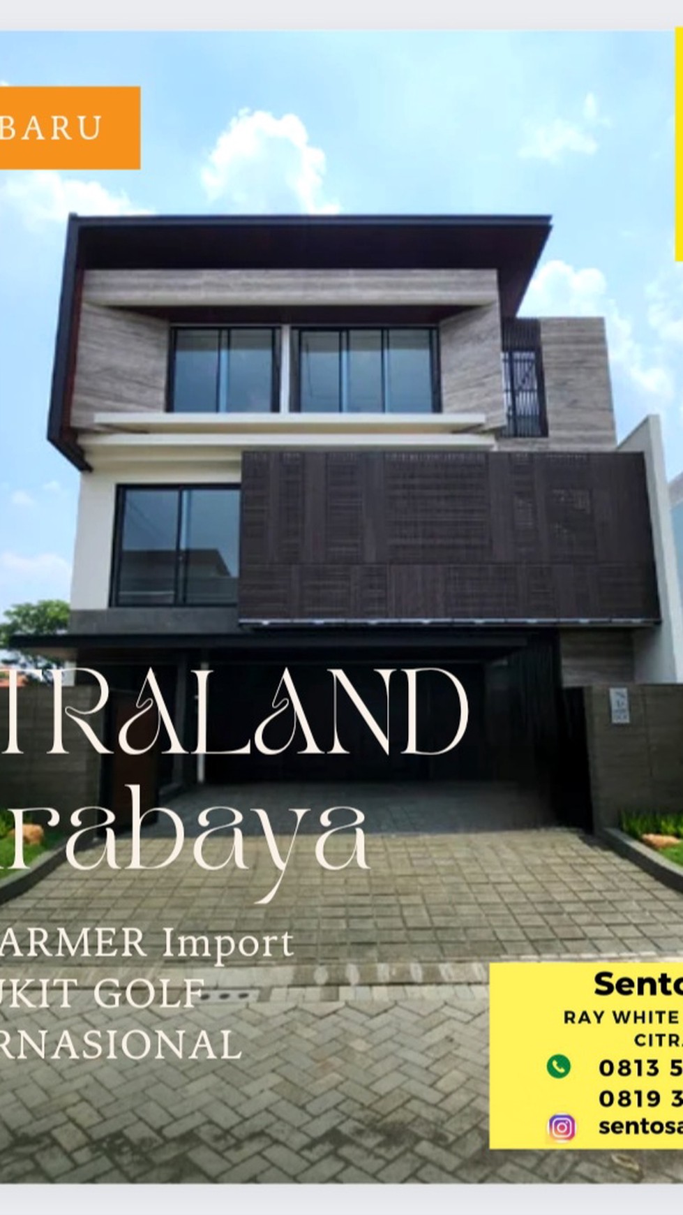 Dijual Rumah Citraland Surabaya Golf Area New All MARMER Impor PREMIUM Quality Siap Huni