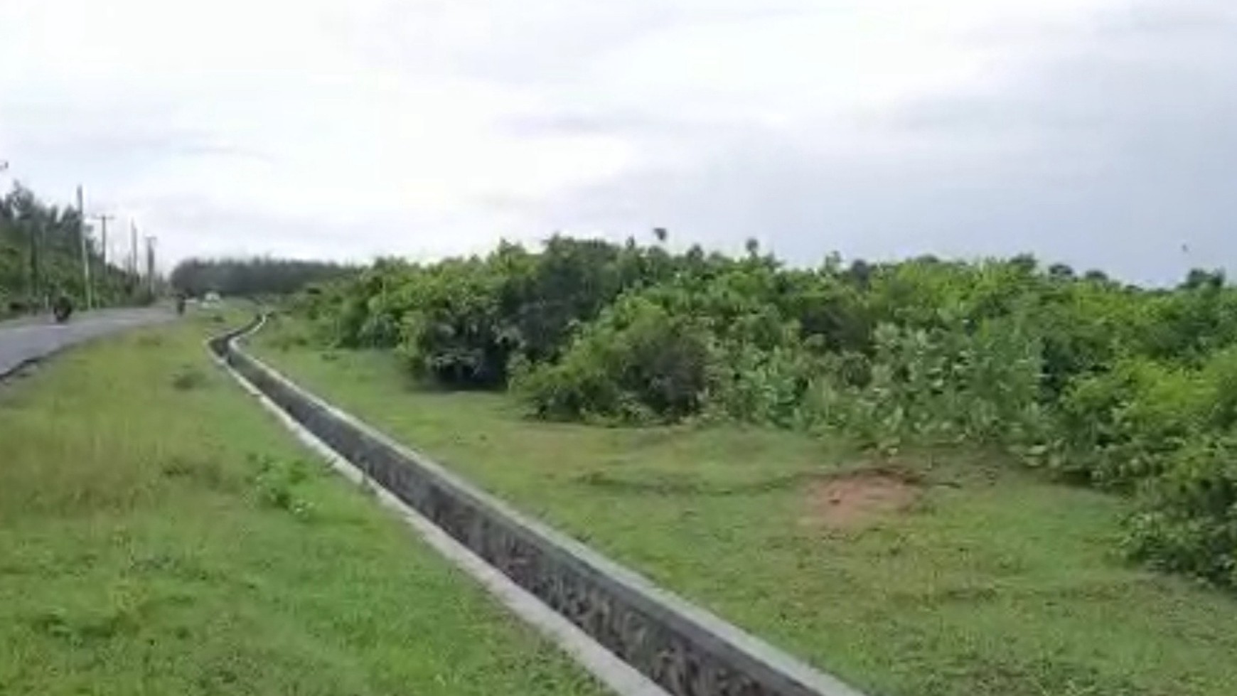 Tanah di jalan raya Binuangeun, Banten. Lokasi di pinggir pantai. Cocok usaha wisata.