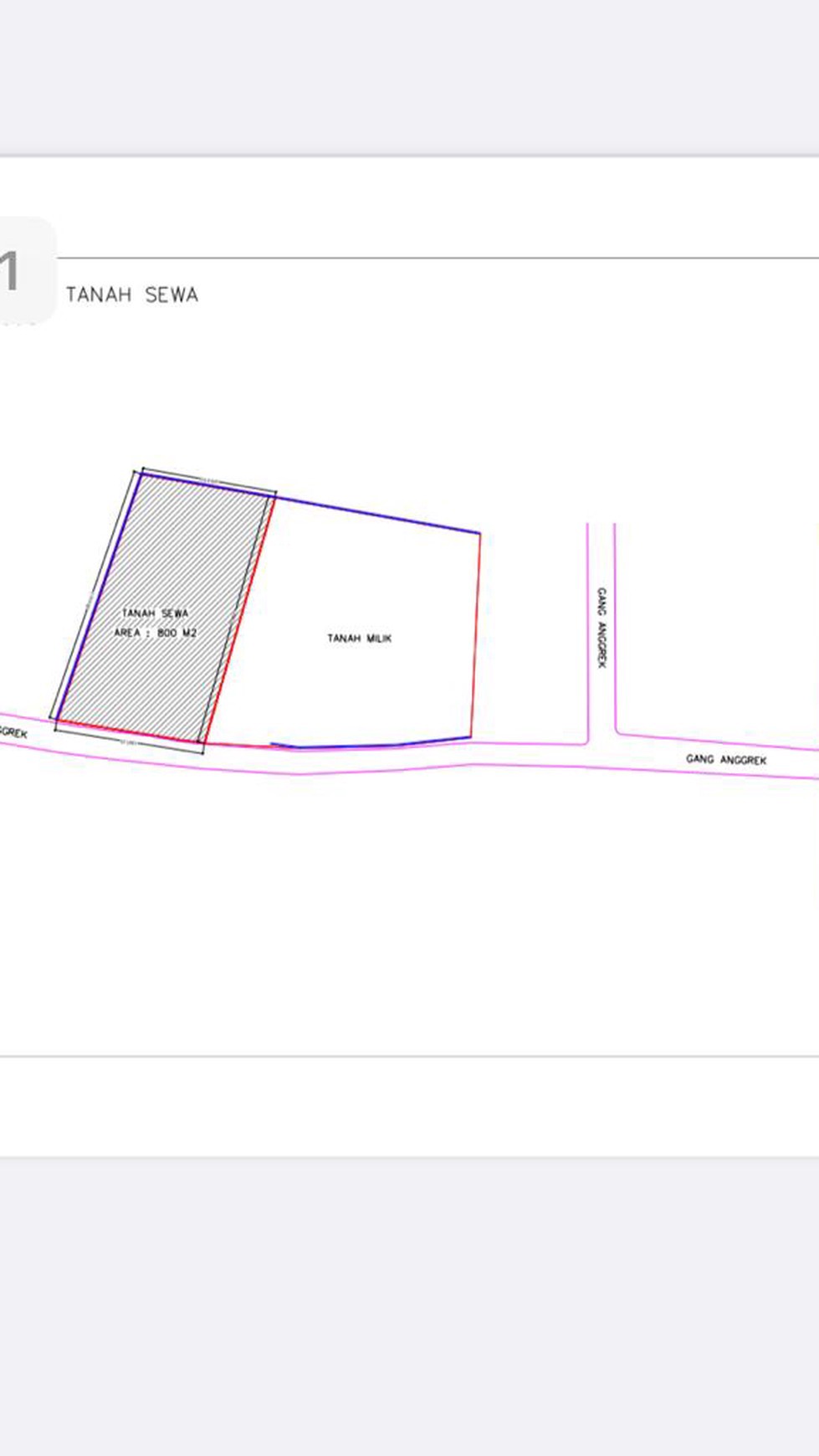 Land in Dalung 800 sqm