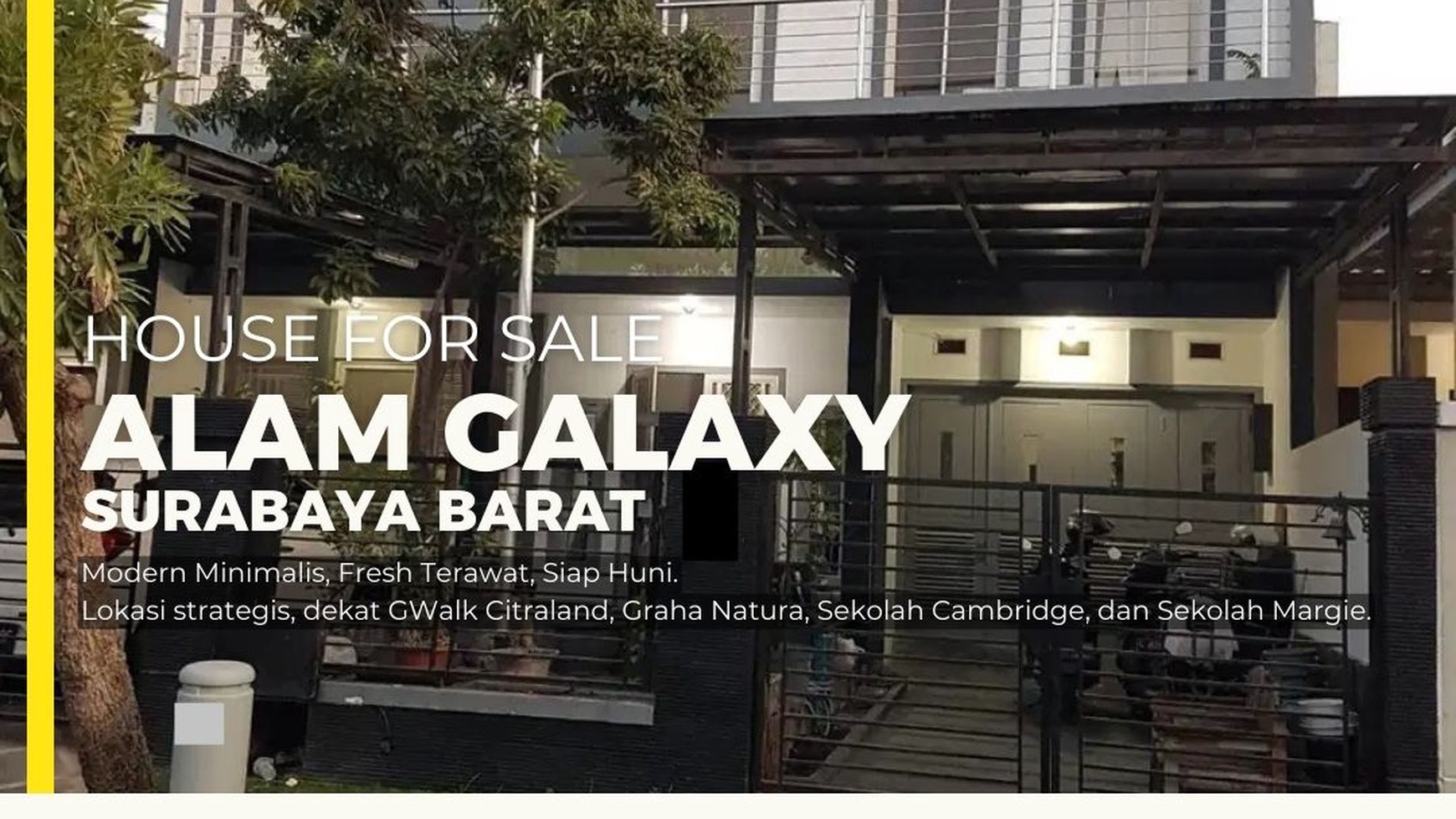 Rumah Cantik Alam Galaxy, Modern Minimalis, Fresh Terawat, Siap Huni