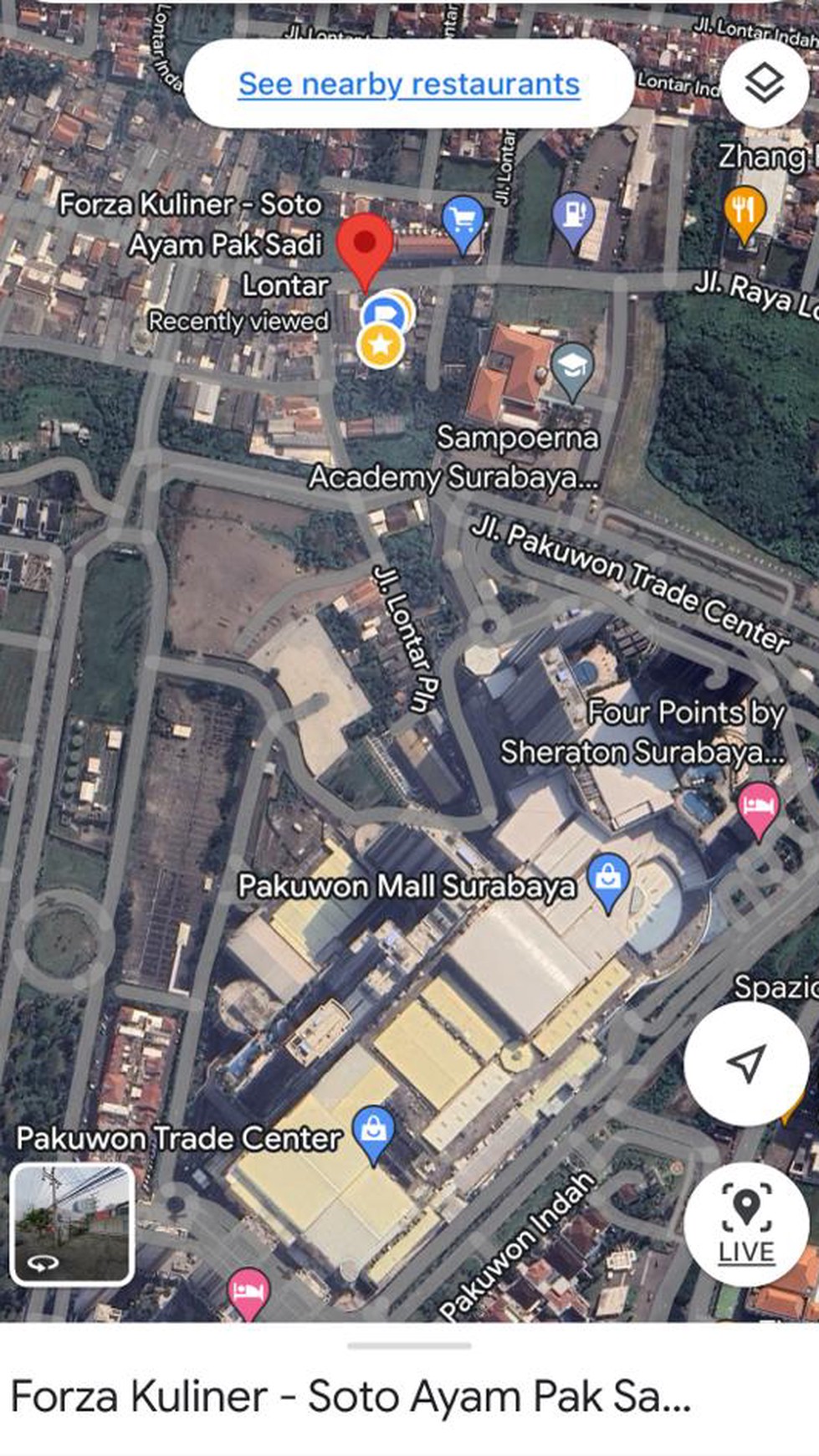 Dijual 1162 m2 Tanah + Bangunan Ex Pujasera Jl. Lontar - Surabaya dekat Pakuwon Mall , Sekolah Sampoerna Academy