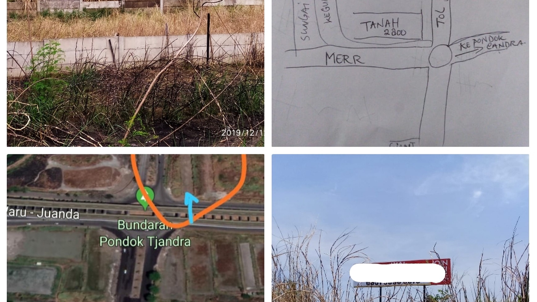 743. Dijual Tanah di samping MERR - Tol Juanda