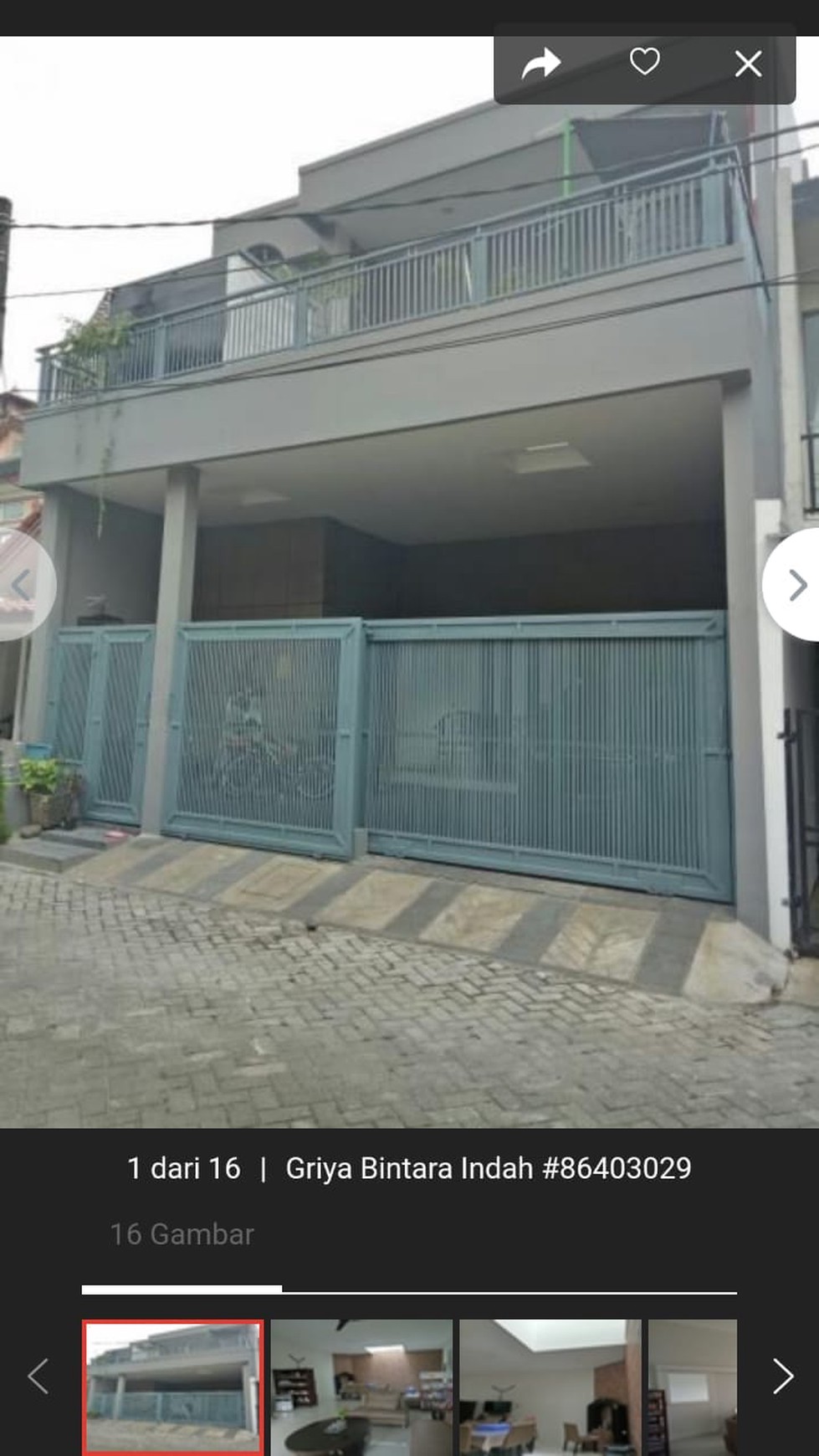 Dijual Rumah di Griya Bintara Indah - Bekasi Barat