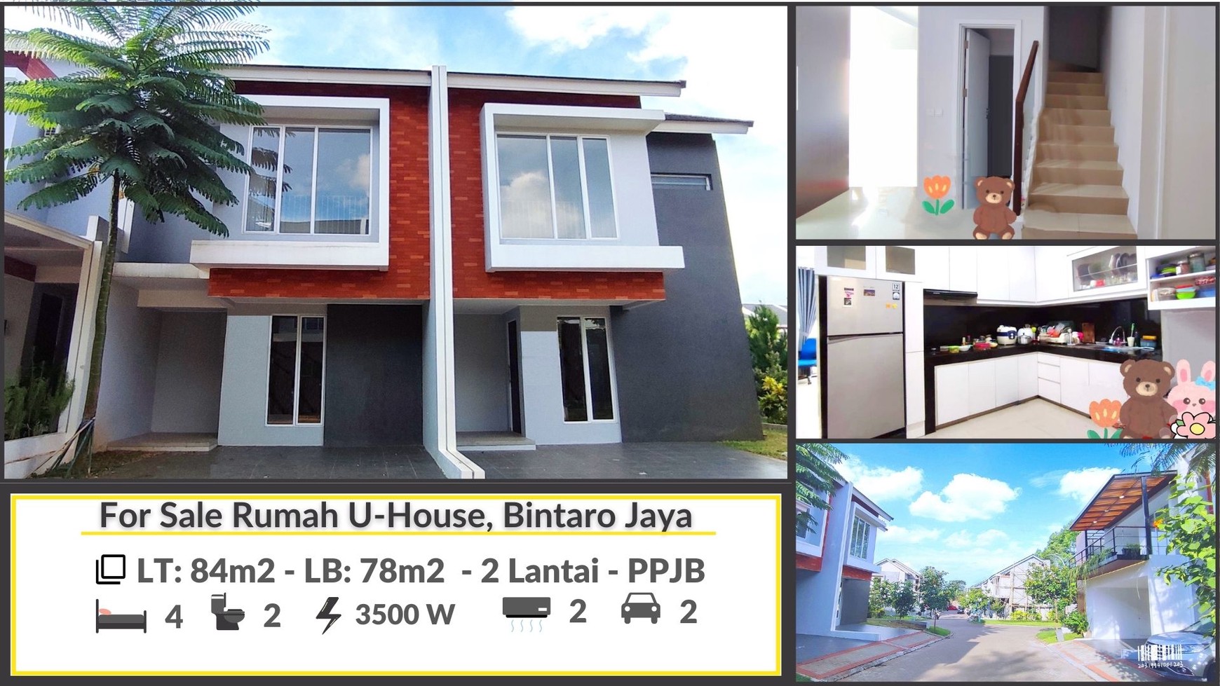 Rumah 2 Lantai Modern Minimalis Bintaro Jaya Cluster U-House, Luas 84 m2 #WWC