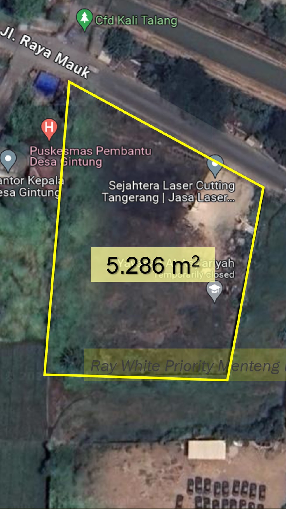 Tanah Dengan Lokasi Strategis di Pinggir Jl. Raya Mauk, Sukadiri, Kab. Tangerang