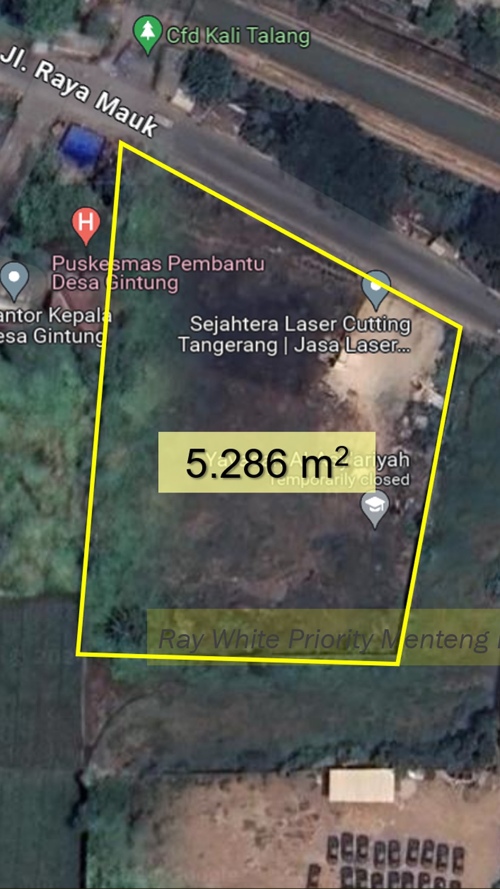 Tanah Dengan Lokasi Strategis di Pinggir Jl. Raya Mauk, Sukadiri, Kab. Tangerang 