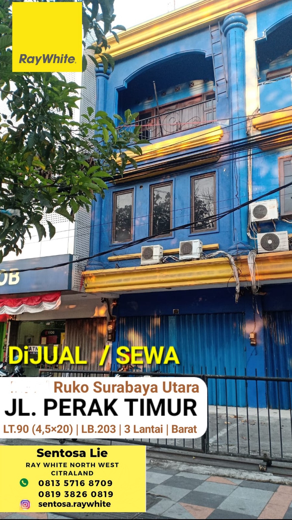 Dijual / Disewakan Ruko Perak Barat Surabaya Utara Dekat Tanjung Perak , Akses Tol 