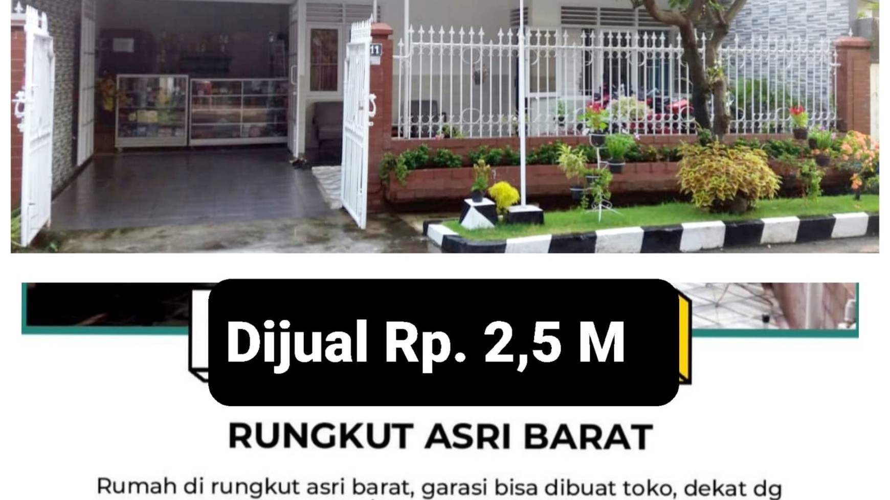 1640. Dijual Bagus Rumah Rungkut Asri Barat Surabaya Timur 