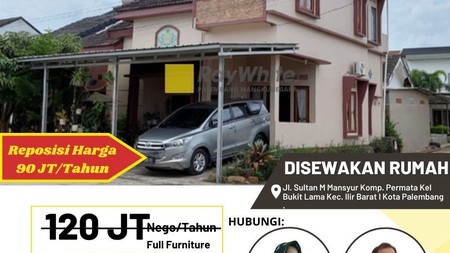 Disewakan Rumah Full Furnished di Palembang