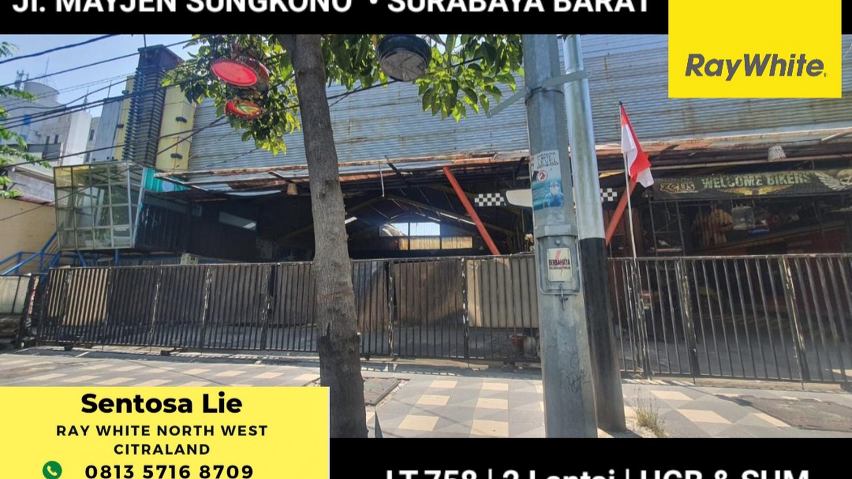 Dijual 758 m2 Tanah + Bangunan Ex Bengkel  Jl. RAYA Mayjen Sungkono STRATEGIS Coxok buat Segala Usaha 