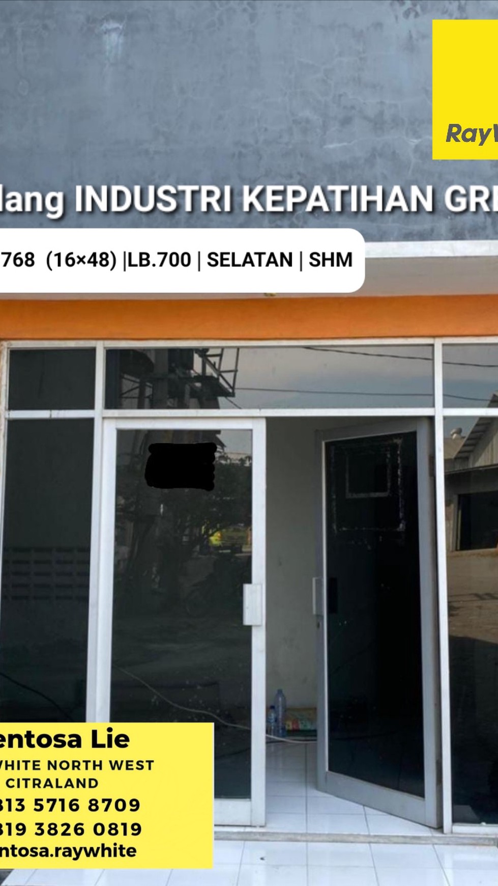 Dijual 768 m2 Gudang Kepatihan Industri Gresik - Menganti - Jawa Timur 