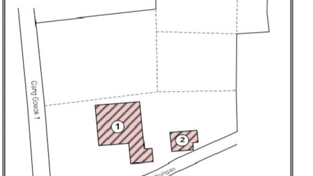 Jual tanah ada rumah bagus bisa utk gudang cluster,dekat Kampus 2 UNPAM Buaran Serpong Tangsel.