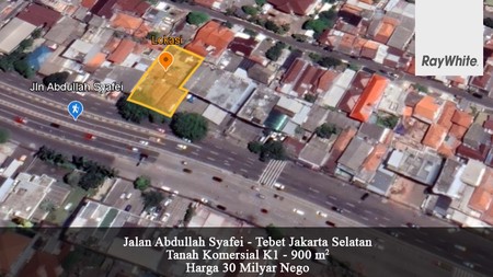 Tanah Komersial K1 jalan Abdullah Syafei - Jakarta Selatan