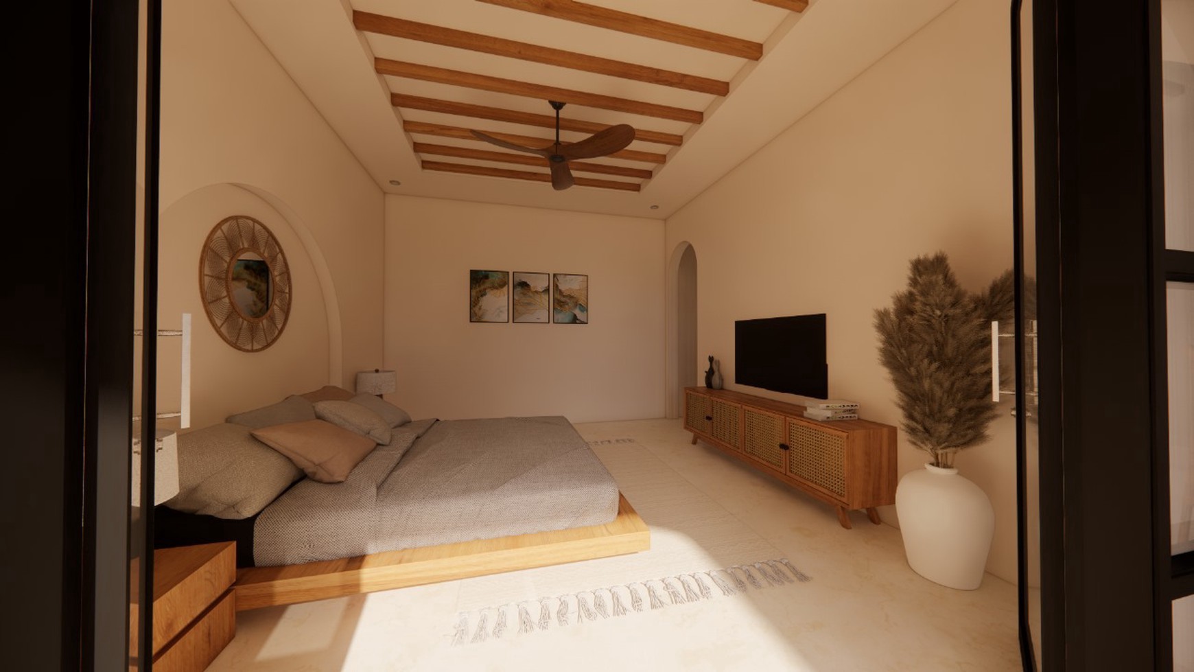 3 bedroom villa with rice field views