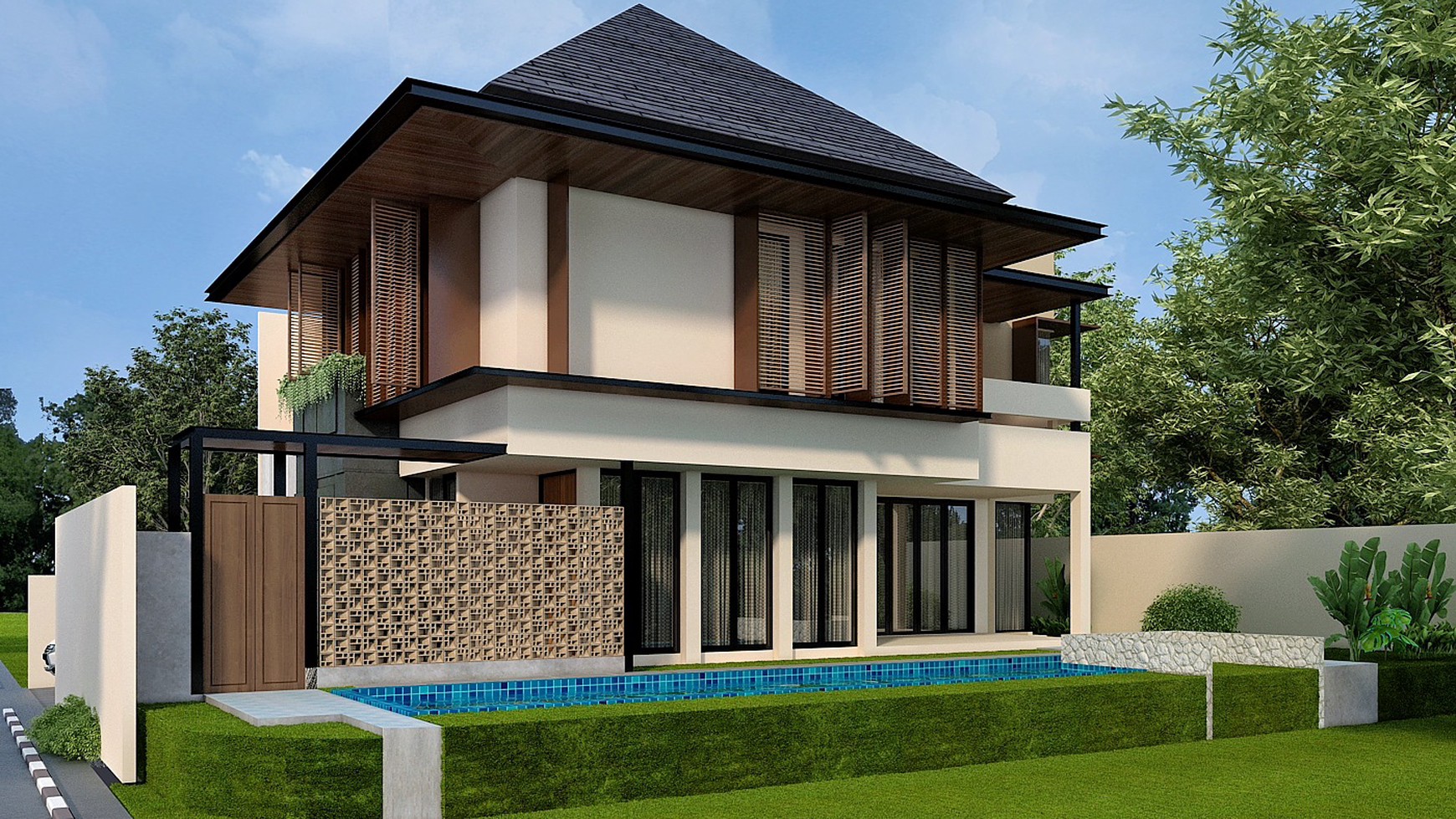 Brand new modern tropical house at cipete area