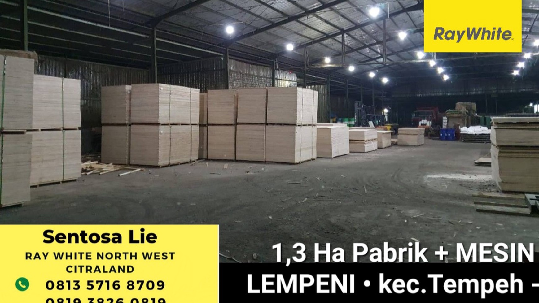 Dijual.1,3 Ha Pabrik Lempeni - Tempeh - Kab.Lumajang - Jawa Timur plus MESIN lengkap