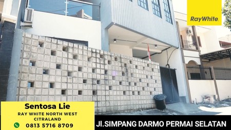 Dijual Rumah Simpang Darmo Permai Selatan - Surabaya Barat - Modern 2 Lantai.Ex Kantor plus Carport 1 Mobil