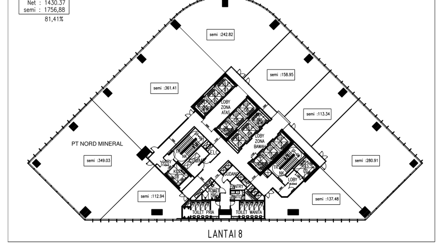 Rajawali Place Brand new office at Rasuna Said, Size: 112 m2, walking distance to Setiabudi  LRT station and  MRT Dukuh Atas