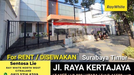 Disewakan 1050 m2 Rumah Usaha Nol Jalan Raya Kertajaya - Surabaya Timur - Cocok buat Segala Usaha, Parkiran Luas masuk +/- 8 Mobil