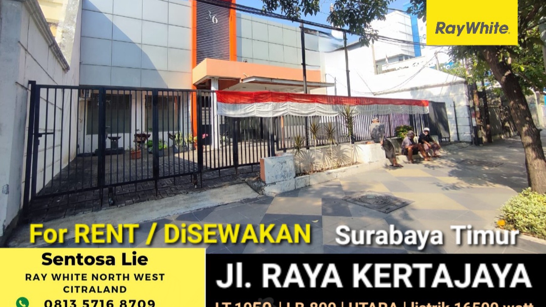 Disewakan 1050 m2 Rumah Usaha Nol Jalan Raya Kertajaya - Surabaya Timur - Cocok buat Segala Usaha, Parkiran Luas masuk +/- 8 Mobil