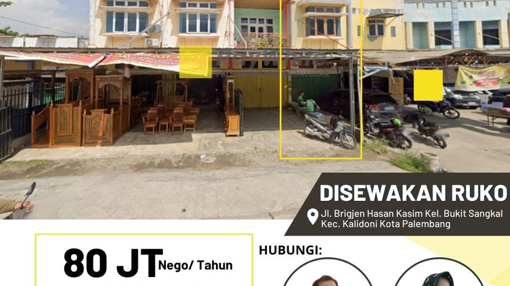 Disewakan Ruko 1 pintu lokasi strategis di Palembang