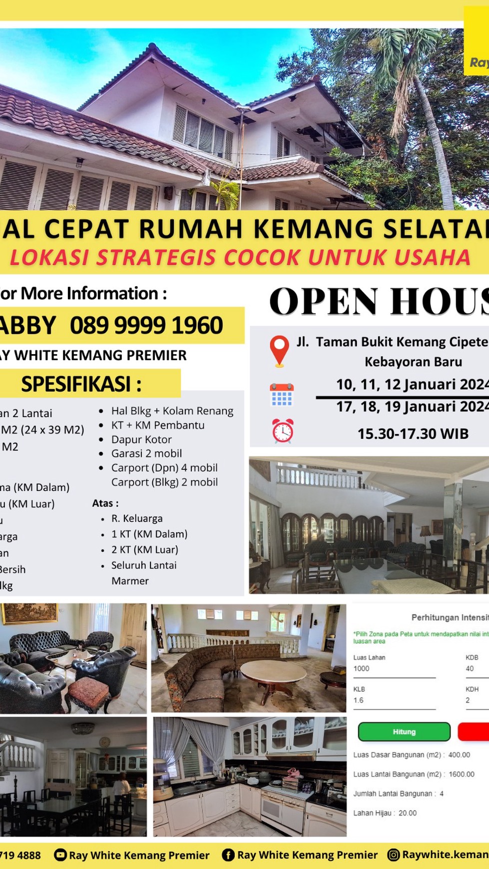 Jual Cepat Rumah Kemang Selatan, Lokasi Strategis cocok untuk Ruko