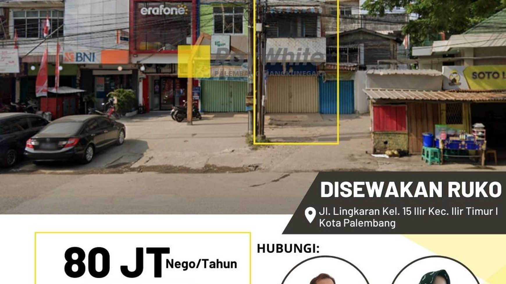 Disewakan Ruko di Jl Lingkaran Kota Palembang