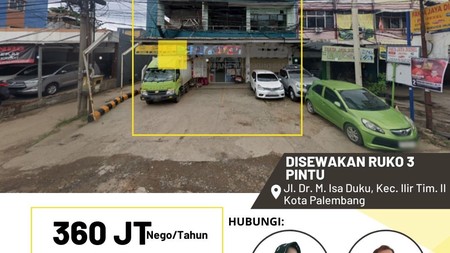 Disewakan Ruko 3 Pintu di Kota Palembang