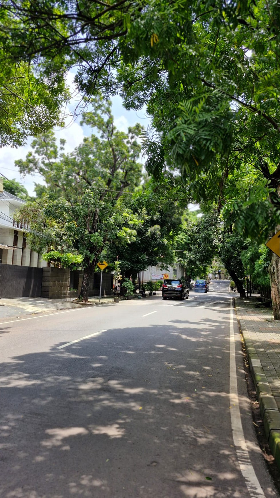 Rumah tua di Hoek, pinggir jalan, strategis. Lokasi sekitar rindang dan teduh Jl. Hanglekiu, Gunung, Jakarta Selatan