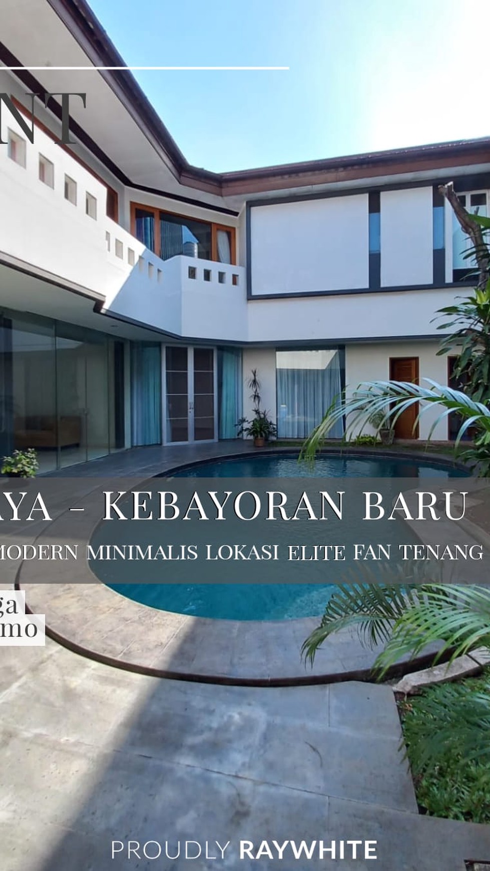 Disewakan Rumah Modern Minimalis Lokasi Tenang Area Kebayoran Baru