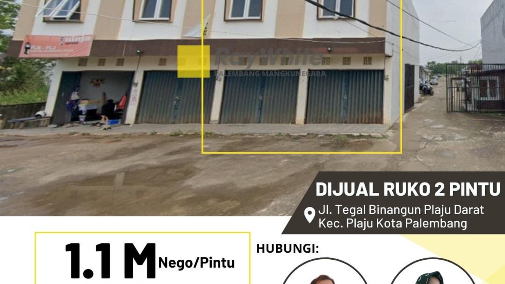 Dijual Ruko 2 Pintu di Jl Tegal Binangun 