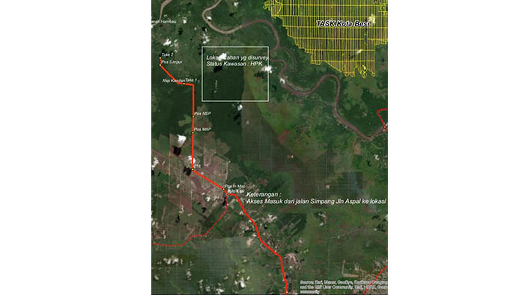 Tanah Desa Simpur, Waringin Timur, Kalimantan Tengah, Luas 1.700 Ha