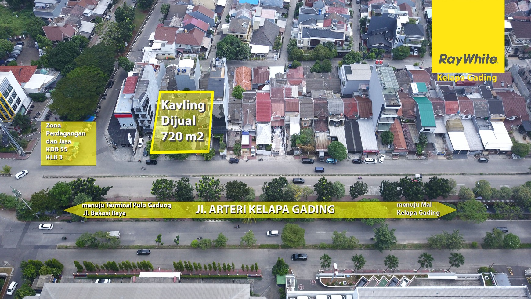 Tanah Arteri Kelapa Gading Luas 360 m2 zona komersial